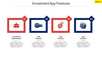 Investment App Features Ppt Powerpoint Presentation Slides Outfit Cpb