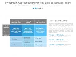 Investment approaches powerpoint slide background picture