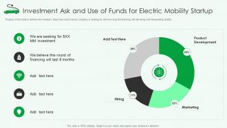 Investment ask and use of funds for electric mobility startup ppt powerpoint picture