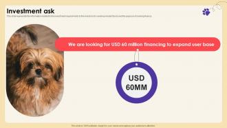 Investment Ask Animal Care Service Provider Investor Funding Elevator Pitch Deck
