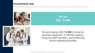 Investment Ask Digital Patient Examination Company Fundraising Elevator Pitch Deck