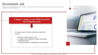 Investment Ask Redfin Investor Funding Elevator Pitch Deck