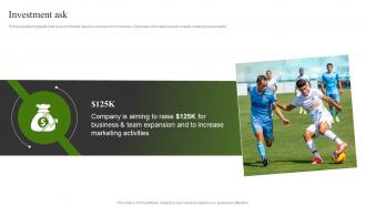 Investment Ask Sports Content Platform Investor Funding Elevator Pitch Deck