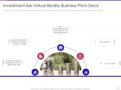 Investment ask virtual reality business pitch deck virtual reality product ppt ideas
