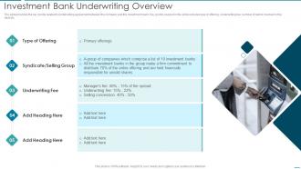 Investment Bank Underwriting Overview Pitchbook For Investment Bank Underwriting Deal