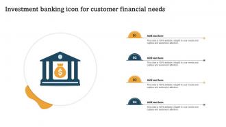 Investment Banking Icon For Customer Financial Needs