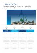 Investment For Sustainability Business Services One Pager Sample Example Document