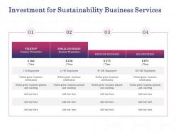 Investment for sustainability business services ppt powerpoint presentation example