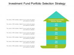 Investment fund portfolio selection strategy ppt powerpoint presentation portfolio example cpb