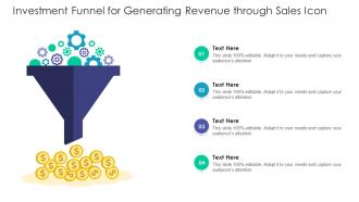 Investment funnel for generating revenue through sales icon