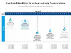 Investment gantt chart for vertical horizontal transformations