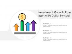 Investment growth rate icon with dollar symbol