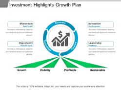 Investment highlights growth plan powerpoint show