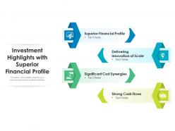 Investment highlights with superior financial profile