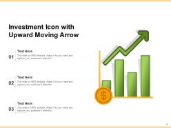 Investment icon building funnel upward arrow sprinklers coins