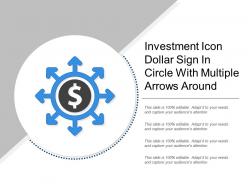 Investment icon dollar sign in circle with multiple arrows around