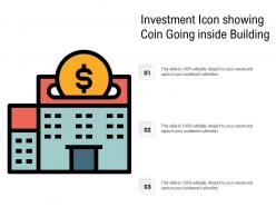 Investment Icon Showing Coin Going Inside Building