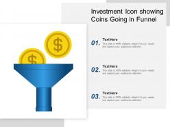 Investment icon showing coins going in funnel