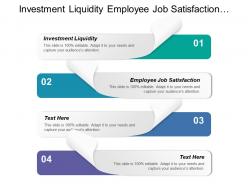 Investment liquidity employee job satisfaction online team communications