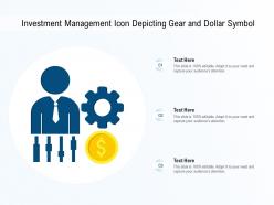 Investment management icon depicting gear and dollar symbol