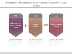 Investment management issue analysis powerpoint slide designs