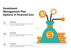 Investment management plan options in financial icon
