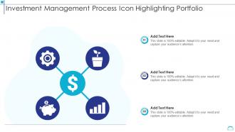 Investment Management Process Icon Highlighting Portfolio