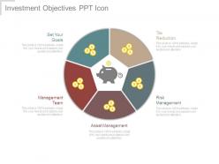 Investment objectives ppt icon