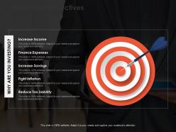 Investment objectives ppt powerpoint presentation file icon