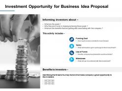 Investment opportunity for business idea proposal ppt powerpoint presentation infographics graphic