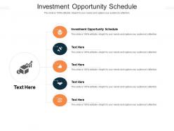 Investment opportunity schedule ppt powerpoint presentation layouts show cpb