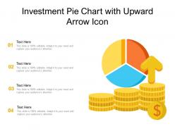 Investment pie chart with upward arrow icon