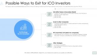 Investment pitch presentation cryptocurrency funding possible ways to exit