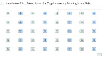 Investment pitch presentation for cryptocurrency funding icons slide