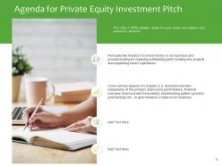 Investment pitch to raise funds from private equity powerpoint presentation slides