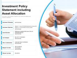 Investment Policy Statement Including Asset Allocation