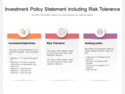 Investment policy statement including risk tolerance