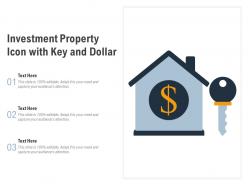 Investment property icon with key and dollar