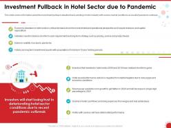 Investment pullback in hotel sector due to pandemic assets ppt powerpoint presentation example