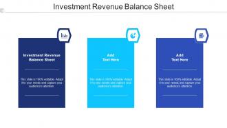 Investment Revenue Balance Sheet Ppt Powerpoint Presentation Layouts Design Cpb