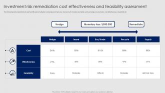 Investment Risk Remediation Cost Effectiveness And Feasibility Assessment