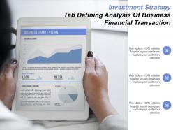 Investment strategy tab defining analysis of business financial transaction