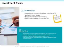 Investment thesis business ppt powerpoint presentation slides icons