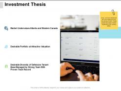 Investment thesis valuation ppt powerpoint presentation show topics