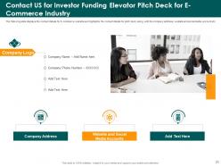 Investor funding elevator pitch deck for e commerce industry powerpoint presentation slides