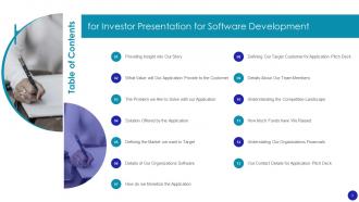 Investor Presentation For Software Development Ppt Template