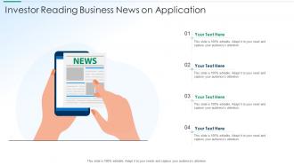 Investor reading business news on application