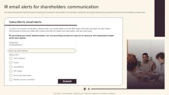 Investor Relations And Communication Ir Email Alerts For Shareholders Communication