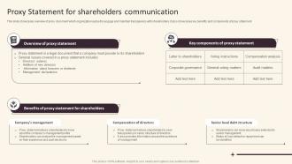 Investor Relations And Communication Proxy Statement For Shareholders Communication