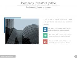 Investor update newsletter powerpoint presentation slides